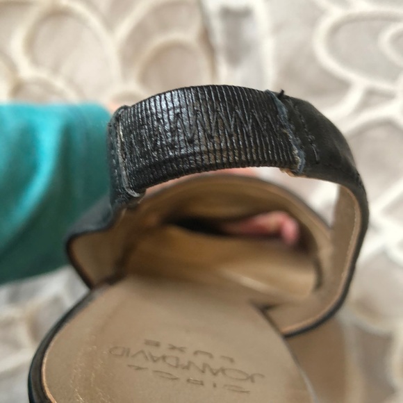 Black leather open toe heels - Picture 5 of 5